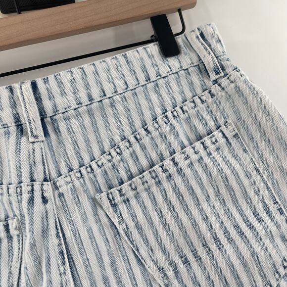 FAHERTY Topsail Shorts Size 28 Denim Jean Stripes Faded Cotton Blend Indigo Dyed - Picture 10 of 14